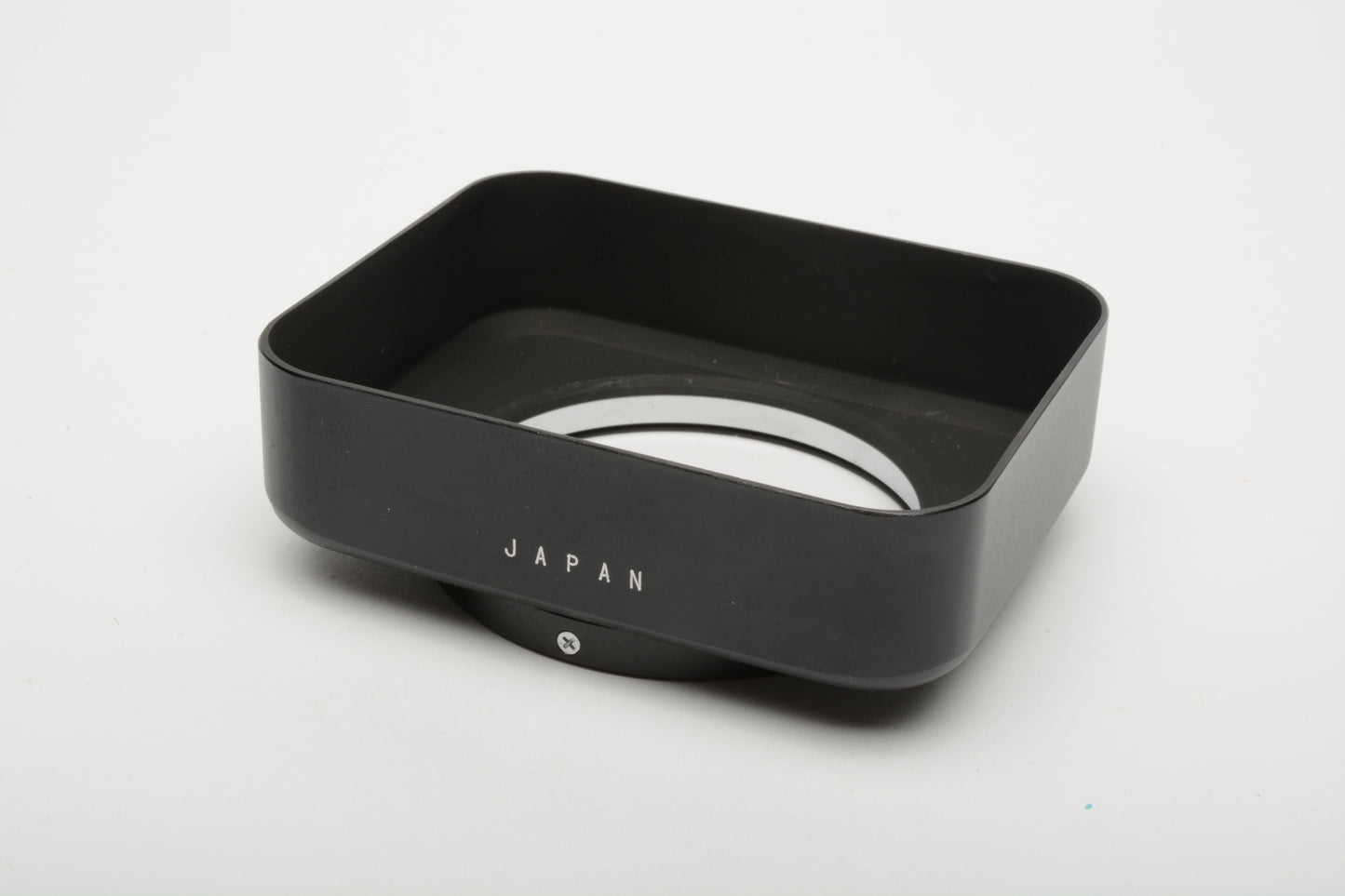 Fujica rectangular metal lens hood 49mm slip on in case, Clean