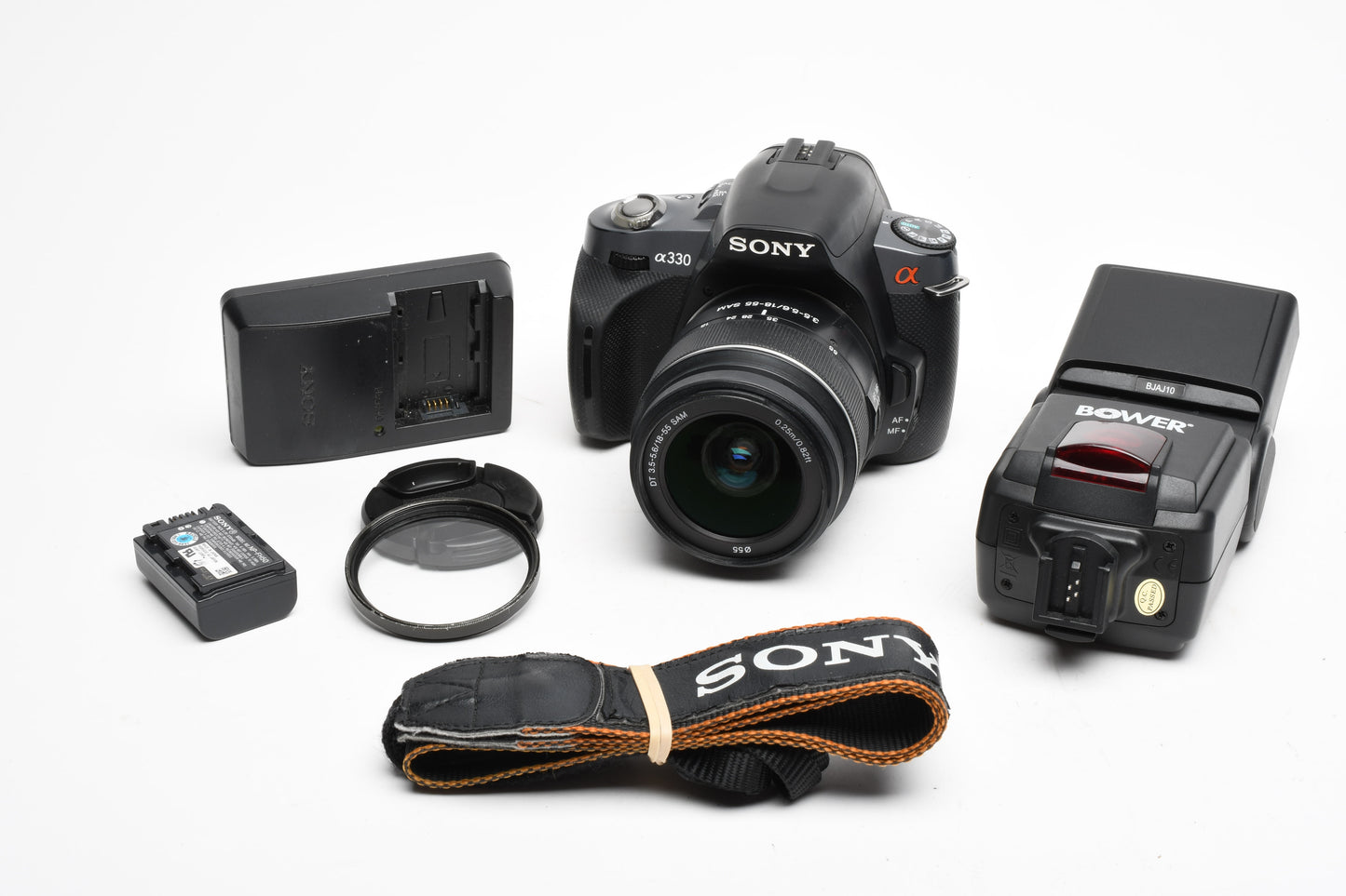 Sony DSLR-A330 A330 10.2MP DSLR w/18-55mm zoom, flash, batt+charger