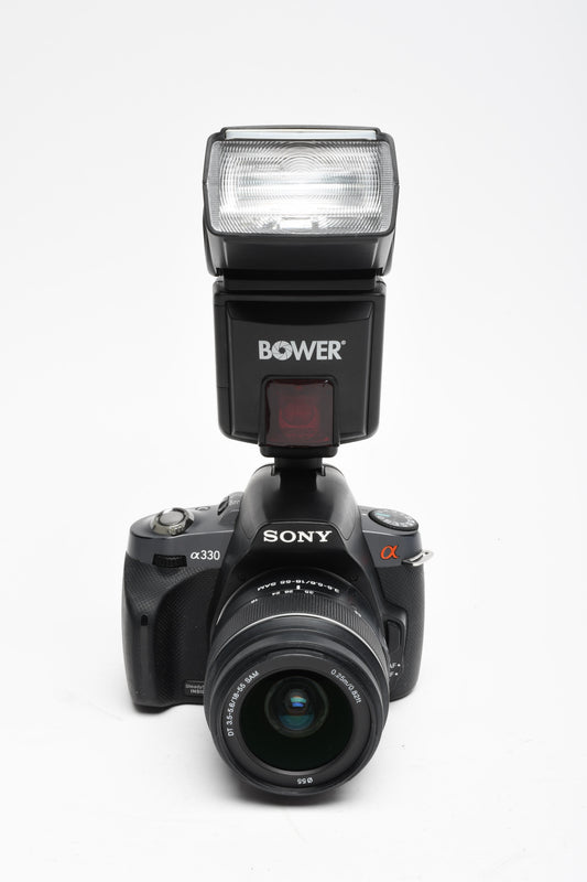 Sony A330 DSLR 10.2MP DSLR w/18-55mm zoom, flash, batt, charger++