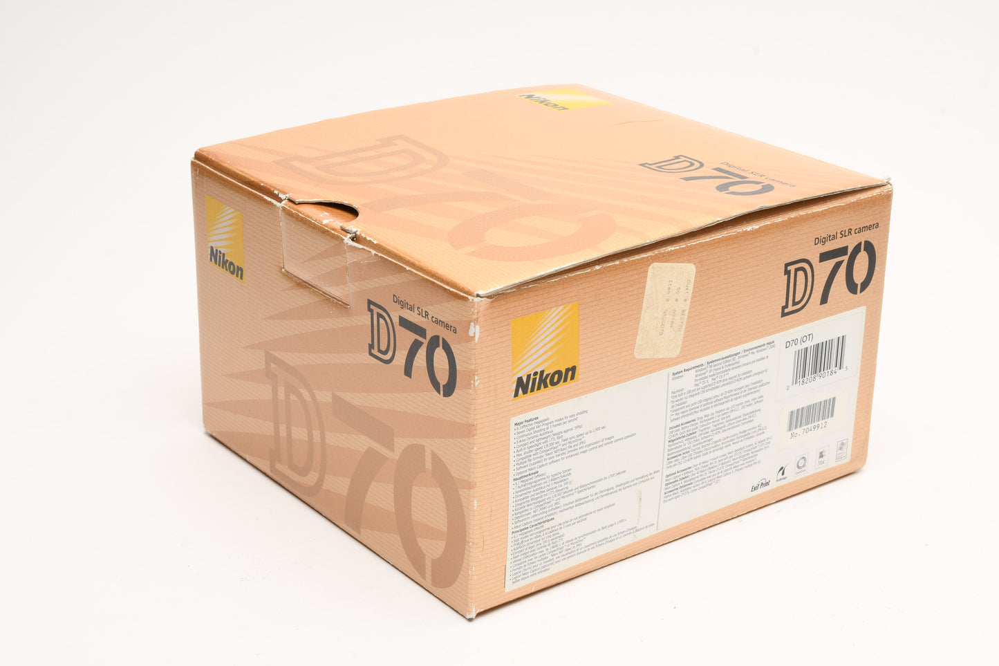 Nikon D70 DSLR body w/batt, charger, 4GB CF card, Only 1344 Acts, Boxed, Mint-