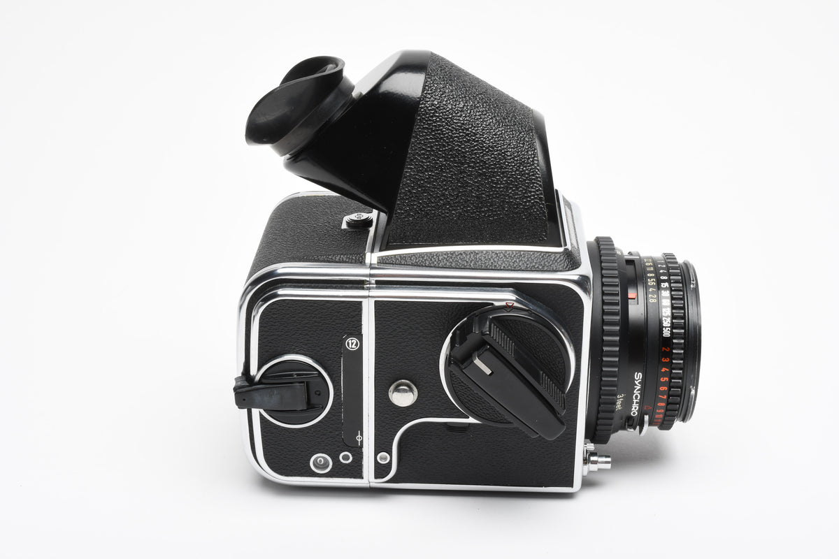 Hasselblad 500C/M Body, Prism, 80mm T* f2.8 Planar, A12 Back, New Seals!