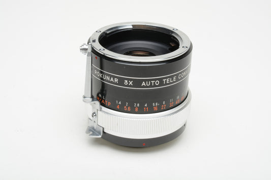 Rokunar 3X Teleconverter for Nikon (Non-AI), caps + case, clean