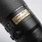 Nikon Nikkor AF-S 200-400mm f4 G ED VR Lens, case, hood, clean & sharp! USA