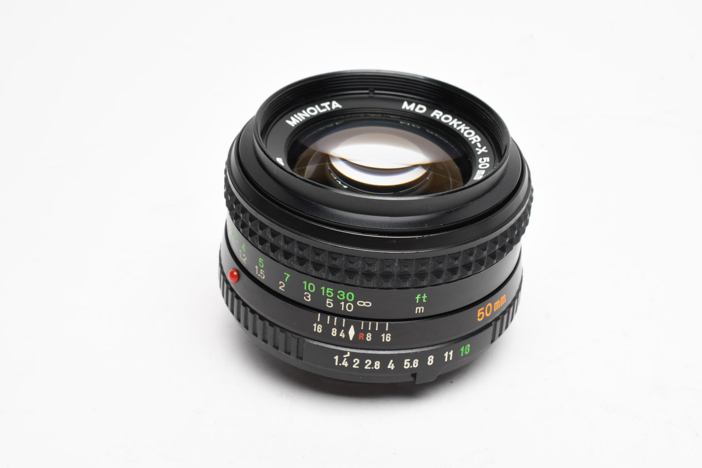 Minolta MD Rokkor-X 50mm f1.4 MD mount lens, w/Caps, Sky, Nice!