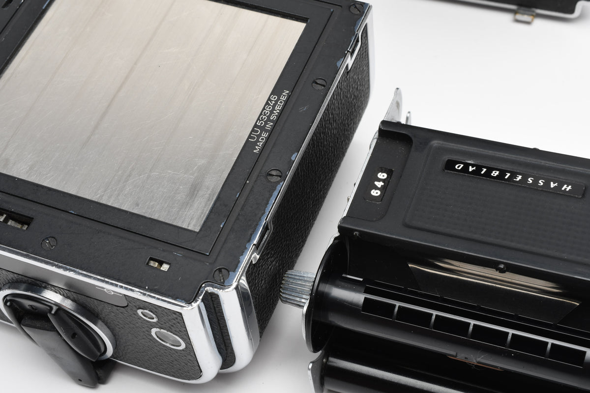 Hasselblad 500C/M Body, Prism, 80mm T* f2.8 Planar, A12 Back, New Seals!
