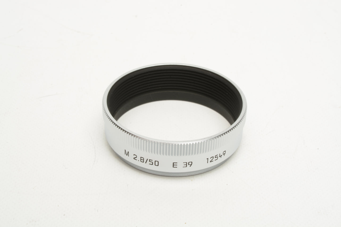Leica Elmar-M 50mm F2.8 f2.8 Silver Chrome Metal Lens Hood E39 12549 New, Boxed