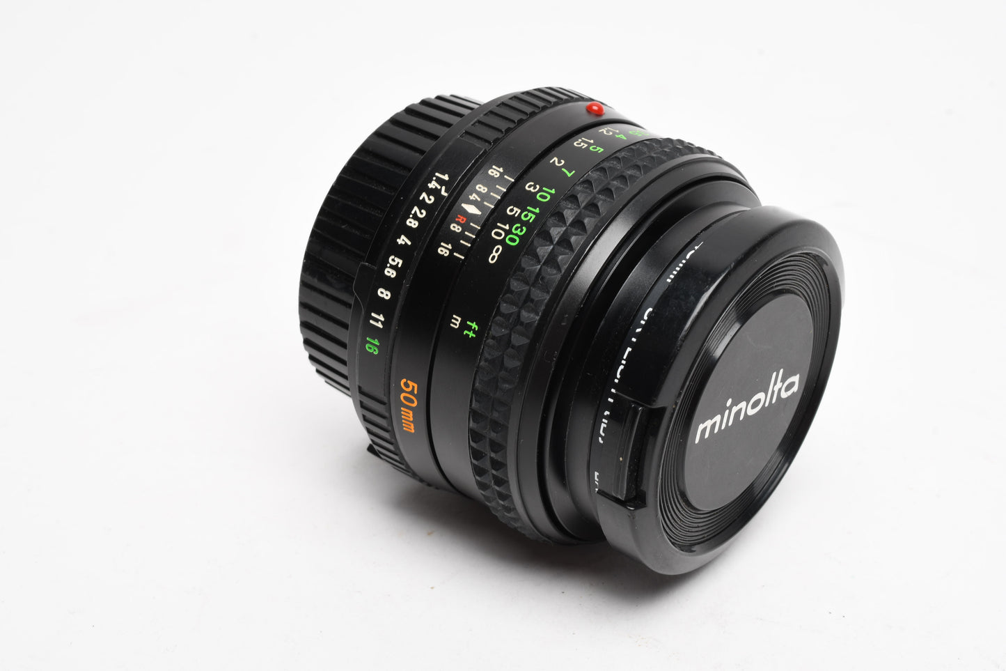 Minolta MD Rokkor-X 50mm f1.4 MD mount lens, w/Caps, Sky, Nice!