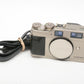 Contax G1 35mm Rangefinder camera, Clean, w/Strap and cap, tested, great!