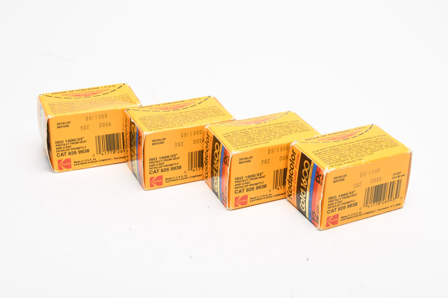4X Kodak Gold 1600ASA 12exp. GF135-12 Expired 09/90