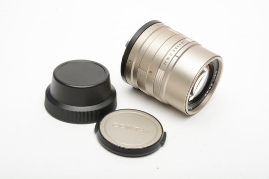 Contax Zeiss Sonnar T* 90mm f2.8 lens, mint-, caps, Very clean