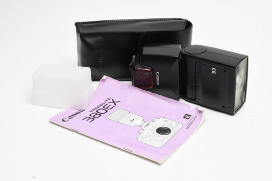 Canon Speedlight 380EX flash, fully tested, Nice! w/Pouch, manual and diffuser