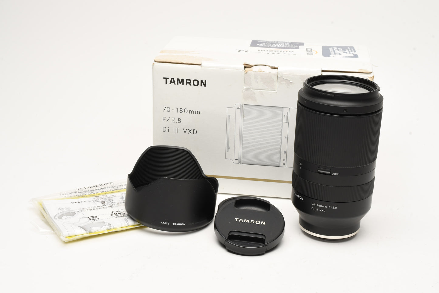 Tamron 70-180mm f2.8 Di III RXD for Sony E-Mount, Hood+Caps, Bargain, USA