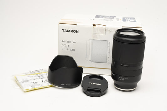 Tamron 70-180mm f2.8 Di III RXD for Sony E-Mount, Hood+Caps, Bargain, USA