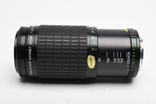 Pentax Takumar 80-200mm f4.5 zoom lens PK Mount, UV, Nice, Boxed