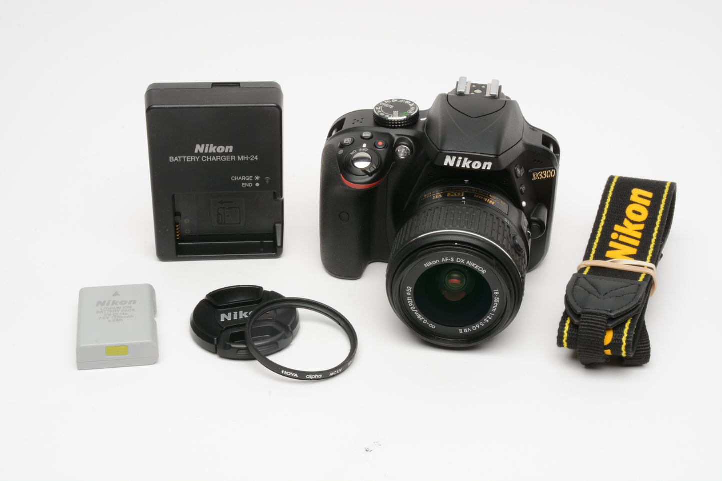Nikon D3300 DSLR w/18-55mm zoom Batt, charger, strap, ONLY 350 Acts!!