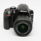 Nikon D3300 DSLR w/18-55mm zoom Batt, charger, strap, ONLY 350 Acts!!