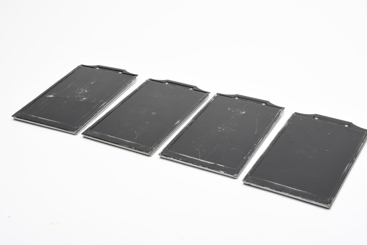 4X (Set of 4) Kodak 2 1/4 x 3 1/4 plate holders, w/Dark slides, Good!