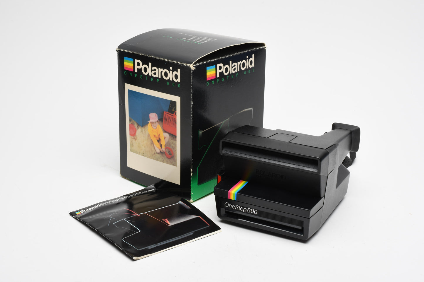 Polaroid OneStep 600 Instant Camera (600 film), tested, clean, w/Strap + Box