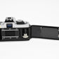 Minolta XG-M 35mm SLR w/50mm f1.7 lens, strap, cap, manuals, New seals, tested