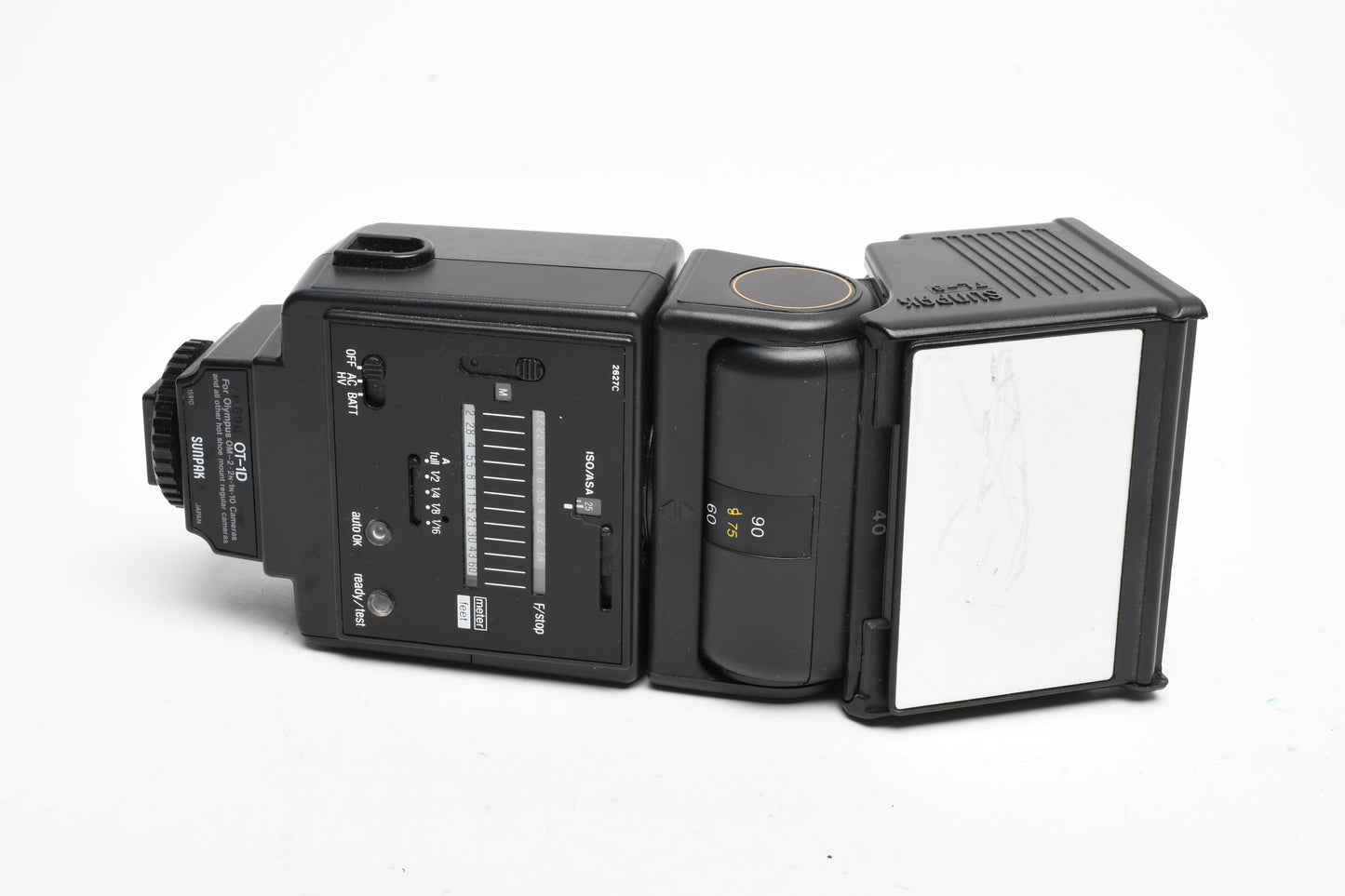 Sunpak Auto 444D w/Olympus OT-1D TTL module for OM2, 2n 1n, 10 cameras