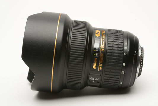 Nikon AF-S Nikkor 14-24mm f/2.8 G ED N w/Case, Caps