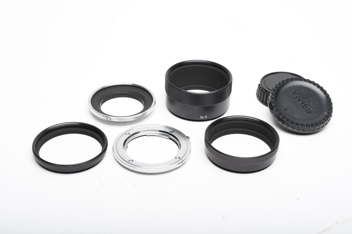 Minolta Macro Extension Tube Set EB EL 1, 2, and 3 for MD Mount, Caps