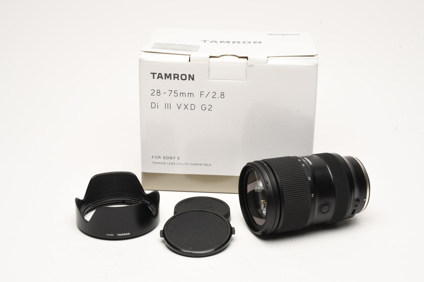 Tamron 28-75mm f2.8 Di III RXD for Sony E-Mount, Hood+Caps, Nice! USA