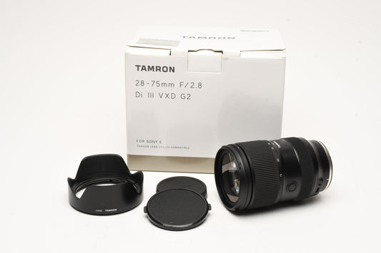 Tamron 28-75mm f2.8 Di III RXD for Sony E-Mount, Hood+Caps, Nice! USA