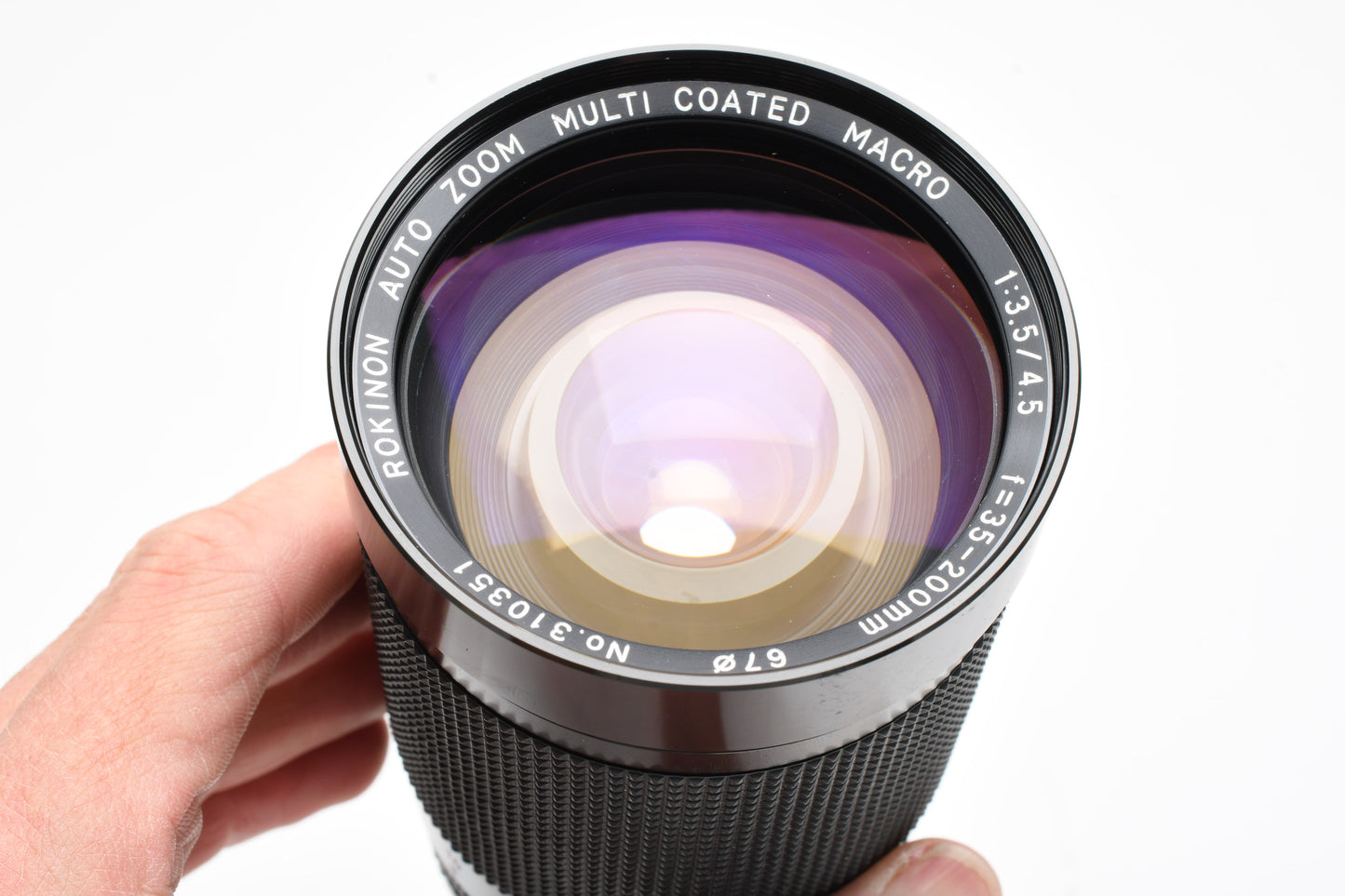 Rokinon 35-200mm f4 Macro zoom lens for Olympus OM, UV, Caps, Great!