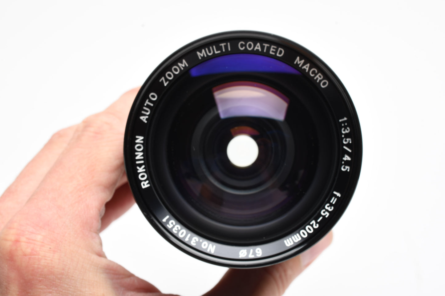 Rokinon 35-200mm f4 Macro zoom lens for Olympus OM, UV, Caps, Great!