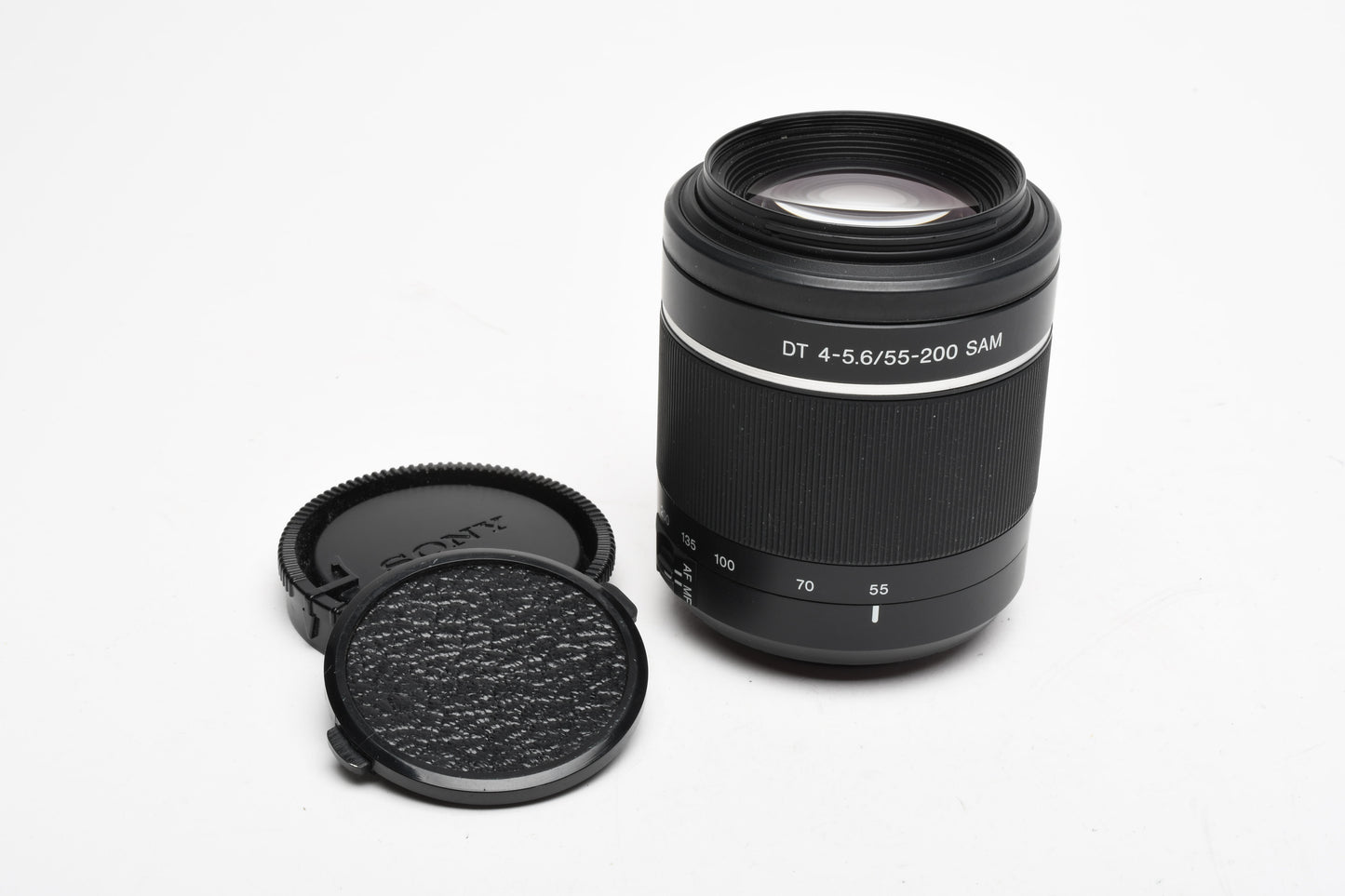 Sony 55-200mm f4-5.6 DT SAM Version 2 lens, caps, Good!