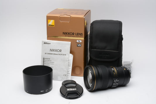 Nikon Nikkor AF-S 300mm f4E PF ED VR lens, Boxed, USA, Mint