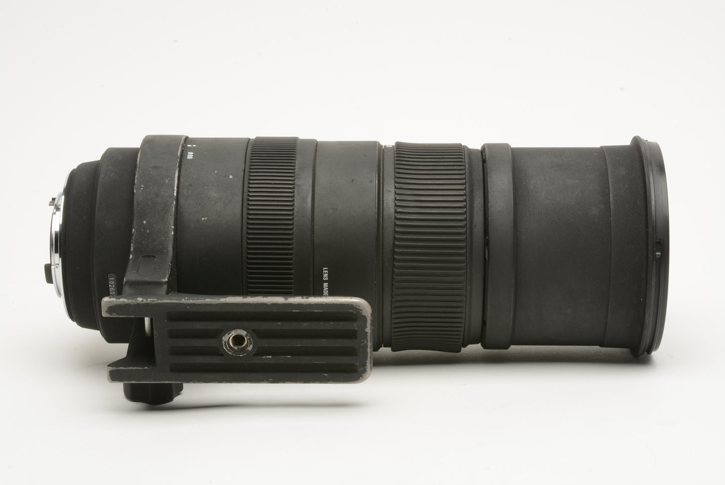 Sigma DG 150-500mm f5-6.8 APO HSM OS telephoto zoom lens, hood, caps, collar, B+W UV