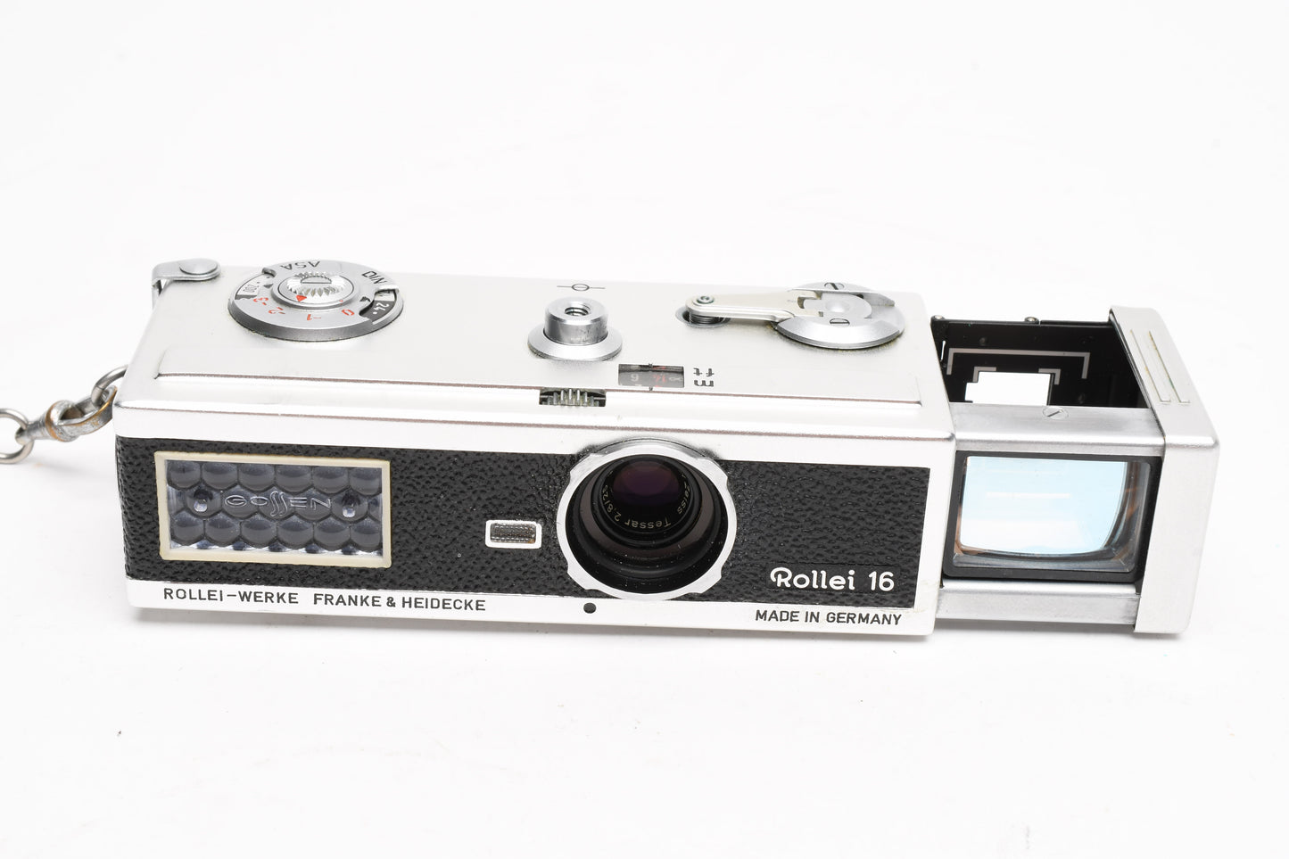 Rollei 16 16mm Film Subminiature Camera with Tessar 25mm f2.8, Case, Filter, Strap