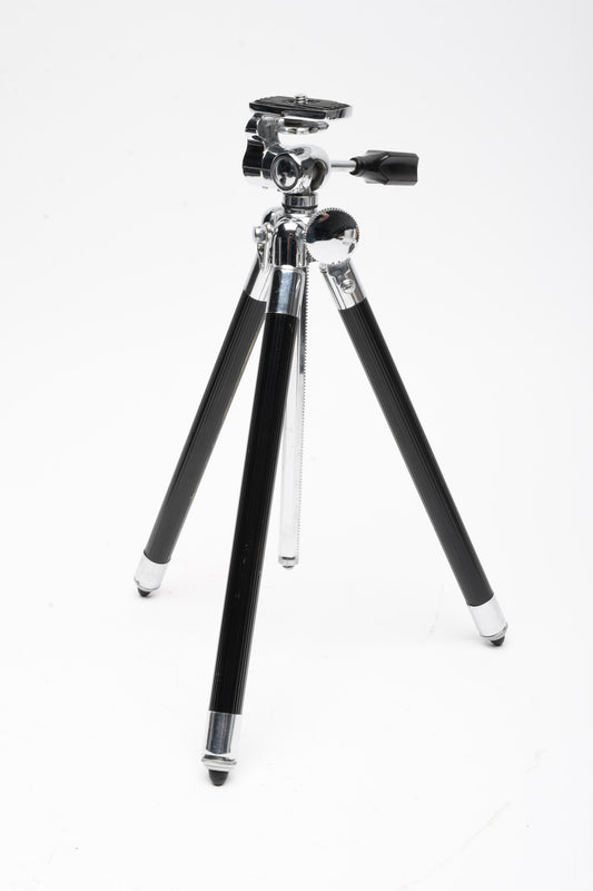 Alpex Elevator aluminum table tripod w/8 Section accordion legs, case, box, Great!