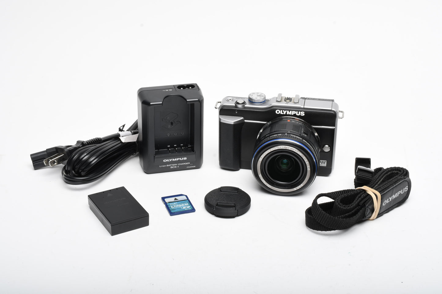 Olympus E-PL1 double zoom w/14-42mm, Tested, Batt+Charger+SD