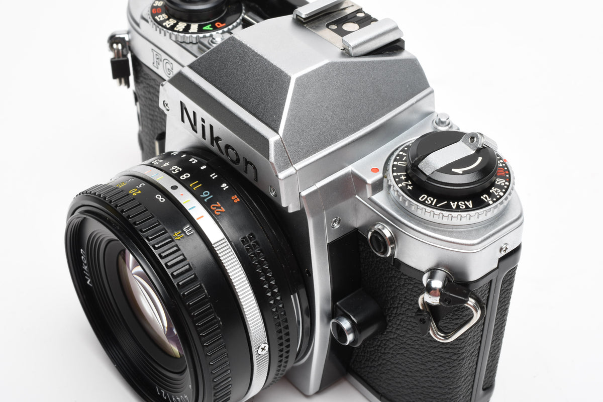 Nikon FG 35mm SLR w/Nikkor 50mm f1.8, New seals, Strap, Great!