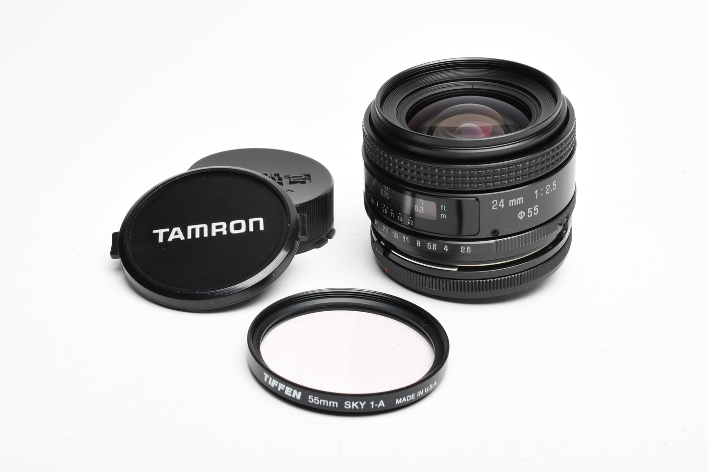 Tamron 24mm f2.5 Adaptal Mount lens, caps, Sky filter, Great! + Choice of Mount
