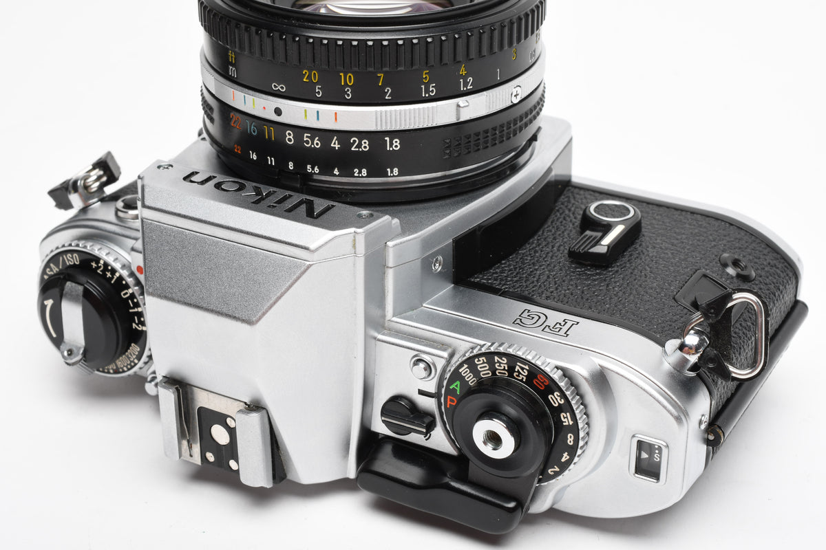 Nikon FG 35mm SLR w/Nikkor 50mm f1.8, New seals, Strap, Great!