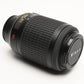 Nikon AFS Nikkor 55-200mm F4-5.6G ED DX VR zoom lens, caps, Great