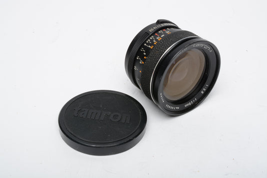 Tamron F 28mm f2.8 wide angle lens M42 Screw Mount, cap, Nice