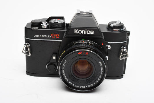 Konica Autoreflex TC 35mm SLR w/40mm f1.8 lens, new seals, tested, works great