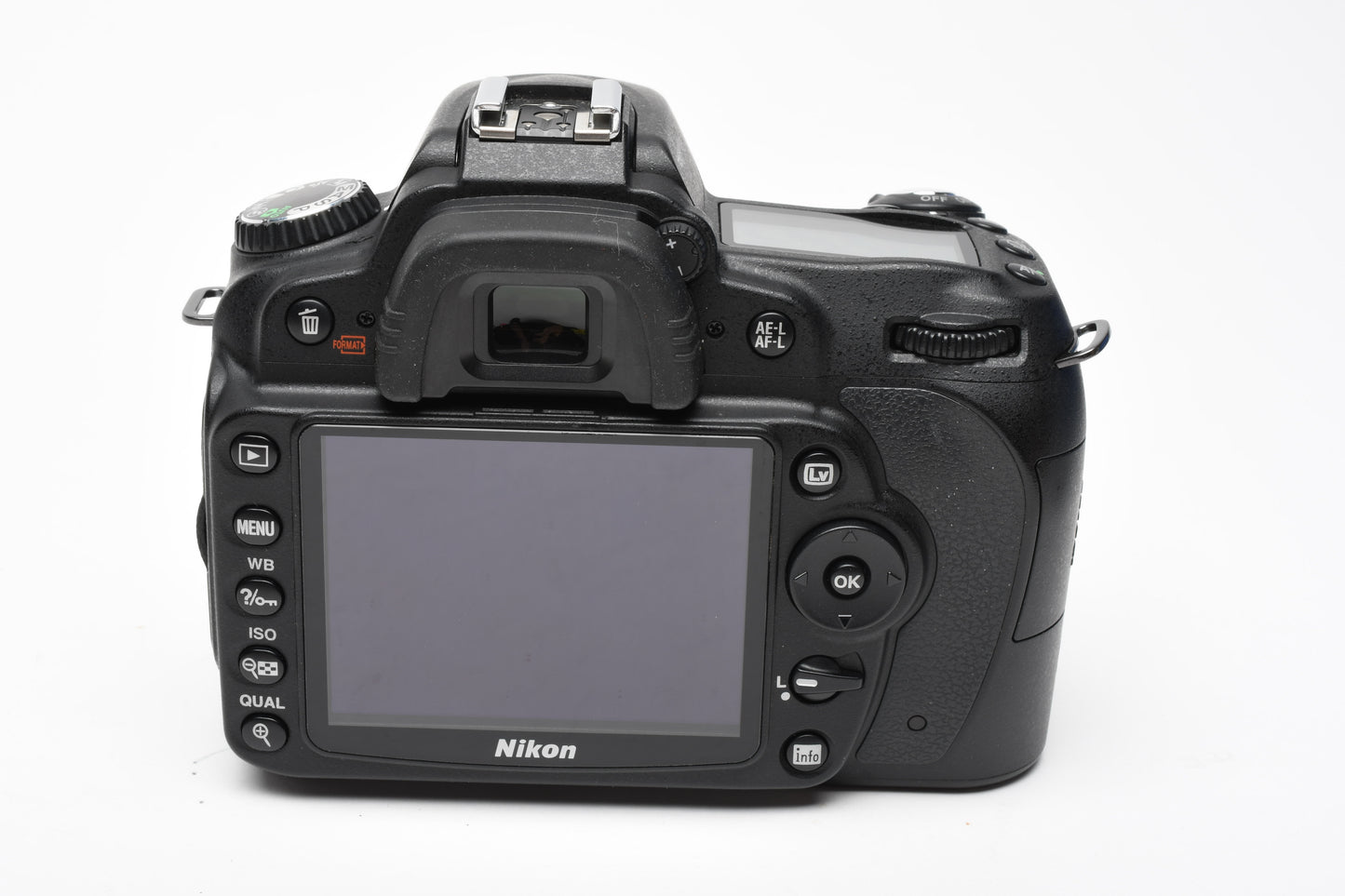 Nikon D90 DSLR body, batt, charger, strap, Only 1508 Acts, Great!