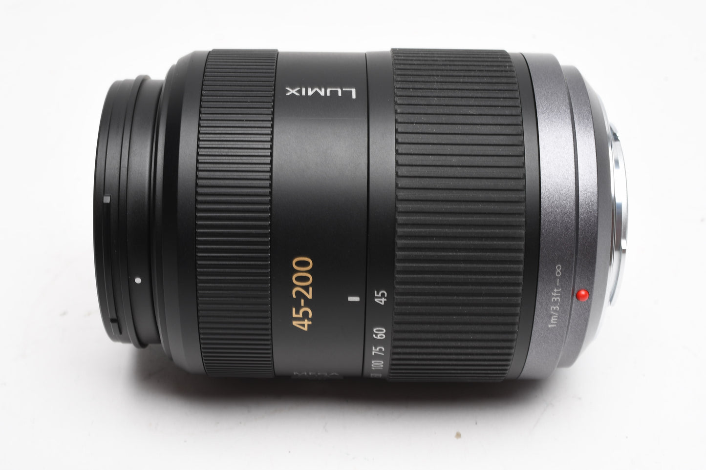 Panasonic Lumix 45-200mm G Vario F4-5.6 Mega OIS w/Caps, B+W UV, Pouch, Hood