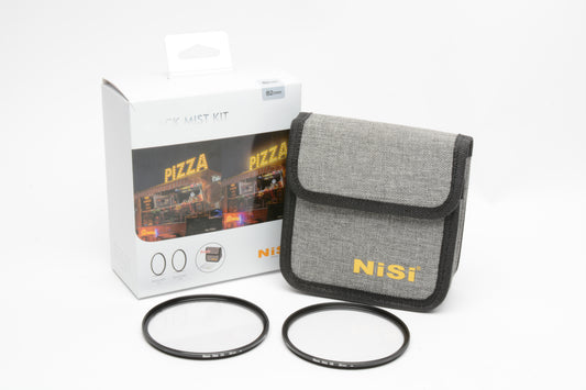 Nisi Black Mist 82mm 1/4 & 1/8 set of 2 filters in case, Mint, Boxed