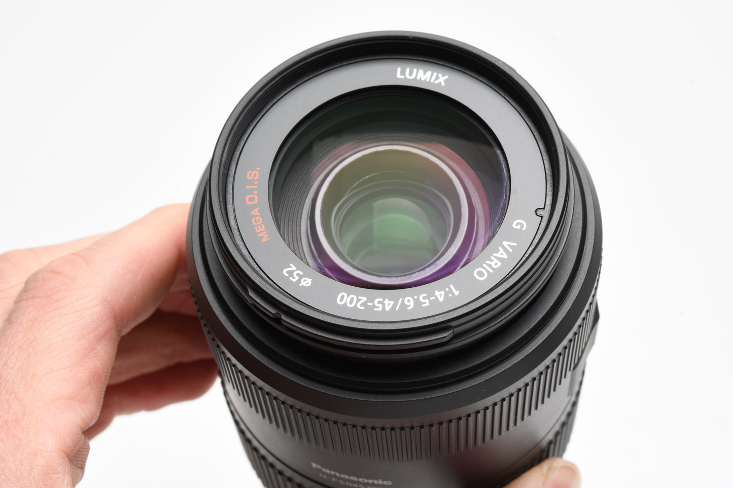Panasonic Lumix 45-200mm G Vario F4-5.6 Mega OIS w/Caps, B+W UV, Pouch, Hood