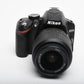 Nikon D3200 DSLR w/18-55mm f3.5-5.6 VR lens, 2X batts+charger+strap 7402 Acts