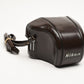 Nikon F Eveready hard leather camera carrying case (Brown) w/Strap