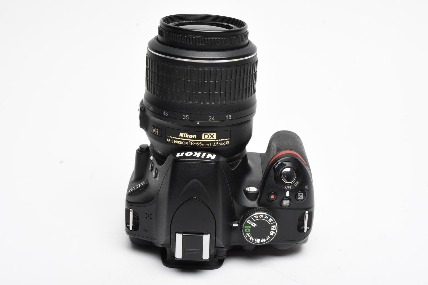 Nikon D3200 DSLR w/18-55mm f3.5-5.6 VR lens, 2X batts+charger+strap 7402 Acts