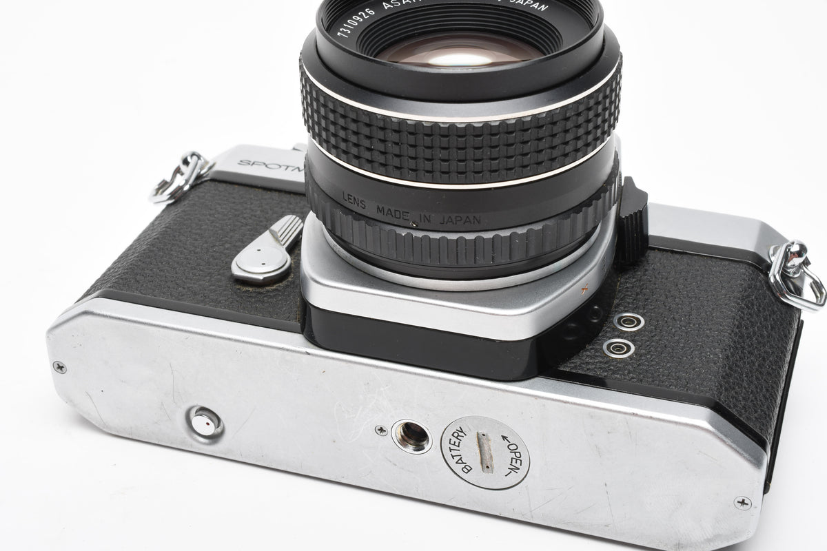 Pentax Spotmatic SP F 35mm SLR w/SMC Takumar 55mm f1.8 lens, Case, 1A, Tested, New seals
